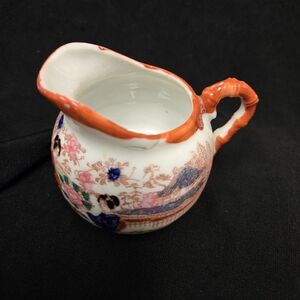 Vintage Japanese Porcelain Creamer – Hand-Painted Charm with Storybook Details
